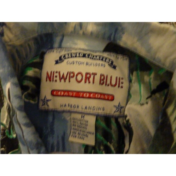 Newport Blue Hawaiian Short Sleeve Shirt-Pocket-Fish Design-sz M - Picture 4 of 4